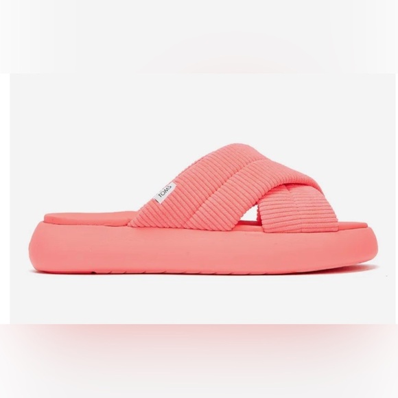 TOMS ALPARGATA MALLOW CROSSOVER PINK platform pool SLIDES size 10 brand‎ new - Picture 3 of 9
